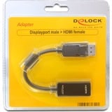 DeLOCK DisplayPort > HDMI adapter Zwart, 0,125 meter, Passief