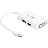 DeLOCK Mini DisplayPort naar DisplayPort / HDMI / DVI adapter Wit