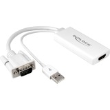 DeLOCK VGA + Audio > HDMI adapter Wit, 0,25 meter