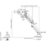 Neomounts NM-D775BLACK monitorarm Zwart