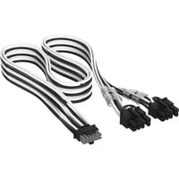 Corsair PCIe 12V-2x6 to 2x 8-pin (6+2 split) kabel Zwart/wit, 650 mm