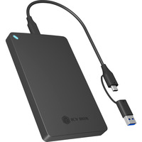 ICY BOX IB-201T-CU31 Externe behuizing voor 2.5" SATA HDD/SSD Zwart