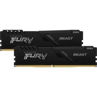 Kingston FURY Beast 32 GB DDR4-3200 (2x 16 GB) werkgeheugen Zwart, KF432C16BBK2/32, XMP 2.0
