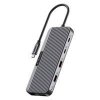 Sitecom 8 in 1 USB-C Power Delivery Multiport Adapter Pro 1x HDMI 1x DP dockingstation Zwart