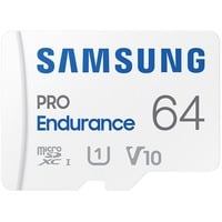 Samsung PRO Endurance 64 GB microSDXC (2022) geheugenkaart Wit, UHS-I U1, Class 10, V10, Incl. SD-Adapter