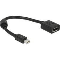 DeLOCK mini-DisplayPort (male) naar DisplayPort (female) adapter Zwart, 15 centimeter