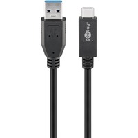 goobay USB-A naar USB-C 3.2 Gen 2 kabel Zwart, 1 meter