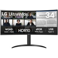 LG UltraWide 34WR50QK-B 34" curved monitor Zwart, 2x HDMI, DisplayPort
