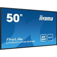 iiyama ProLite LH5041UHS-B2AG 50" 4K Ultra HD Public Display Zwart, VGA, HDMI, LAN, Audio, USB