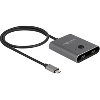 DeLOCK USB-C 2 naar 1 bidirectionele usb-switch Grijs