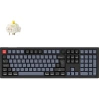 Keychron V6 Max-D4Z QMK, toetsenbord Zwart, BE Lay-out, Gateron Jupiter Banana, RGB leds, Hot-swappable, Bluetooth, 2.4GHz