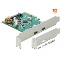 DeLOCK PCIe x4 naar 2x externe USB-C 3.2 Gen 2 usb-controller 