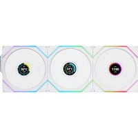 Lian Li UNI FAN TL 120 LCD Wireless RGB case fans Wit, 3 stuks, 120 x 124 x 28 mm, PWM, 1x 9-pin USB, incl. controller