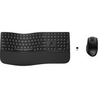 HP 680 ergonomisch draadloos toetsenbord en muis, desktopset Zwart, BE Lay-out, 1200 dpi - 4000 dpi