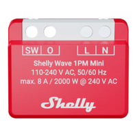 Shelly Wave 1PM Mini LR (EU) relais Rood, Z-Wave