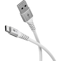 goobay Supersoft USB-C naar USB-A 2.0 kabel Wit, 3 meter