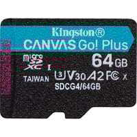 Kingston Canvas Go! Plus microSDXC 64 GB geheugenkaart Zwart, Class 10, UHS-I U3, V30, A2