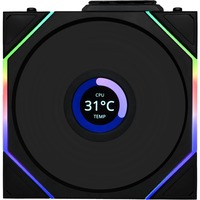 Lian Li UNI FAN TL 120 LCD Wireless Reverse Blade RGB case fan Zwart, 120 x 124 x 28 mm, PWM, 1x 9-pin USB
