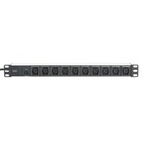 Digitus 19" contactdoosstrook C13 met aluminium profiel 1HE, 10-voudig Zwart/aluminium