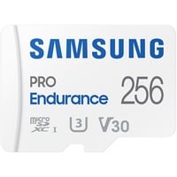 Samsung PRO Endurance 256 GB microSDXC (2022) geheugenkaart Wit, UHS-I U3, Class 10, V30, Incl. SD-Adapter