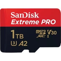 SanDisk Extreme PRO 1 TB microSDXC geheugenkaart UHS-I U3, Class 10, V30, A2, Incl. SD Adapter
