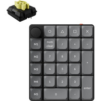 Keychron K0 Max QMK gaming numpad Zwart/grijs, Milk POM Switch Banana, RGB leds, Hot-swappable, Bluetooth, 2.4GHz