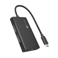 ICY BOX IB-AD1030-C - USB-C naar 3x HDMI adapter Zwart