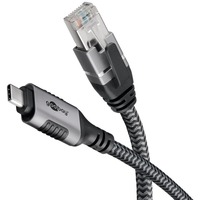 goobay Netwerkadapter USB-C 3.2 Gen1 naar RJ-45 Zwart/zilver, 2 meter
