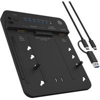 ICY BOX IB-2913MCL-C31 dockingstation Zwart, 2,5"/3,5" SATA, M.2 NVMe