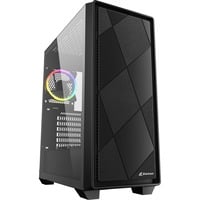 Sharkoon VS8 RGB Black midi tower behuizing Zwart | 2x USB-A | 1x USB-C | RGB | Tempered Glass