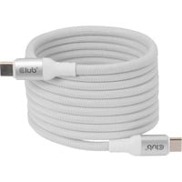 Club 3D Magnetische USB‑C kabel Wit, 2 meter