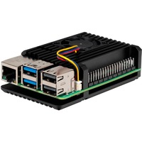 Joy-IT Aluminium behuizing met fan voor Raspberry Pi 5 Zwart
