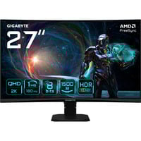 GIGABYTE GS27QCA 27" curved gaming monitor Zwart, HDMI, DisplayPort, 180 Hz