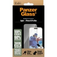 PanzerGlass iPhone 16 Pro Max - Ultra-Wide Fit beschermfolie Transparant/zwart