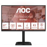 AOC Q27E4CV 27" monitor Zwart, HDMI, DisplayPort, 4x USB-A, USB-C, RJ-45