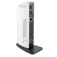 DeLOCK USB Docking Station Dual HDMI Zwart/wit