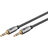 goobay Plus 3,5 mm stereo jack kabel Zwart/zilver, 1 meter