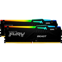 Kingston FURY Beast RGB 64 GB DDR5-6400 (2x 32 GB) werkgeheugen Zwart, KF564C32BBEAK2-64, XMP 3.0, EXPO 1.1