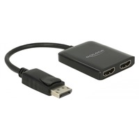 DeLOCK DisplayPort 1.4 naar 2x HDMI splitter MST Zwart