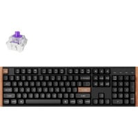 Keychron K10 HE-F1, toetsenbord Zwart/bruin, BE Lay-out, Gateron Double-Rail Magnetic Nebula, RGB leds, Hot-swappable, Bluetooth, 2.4GHz