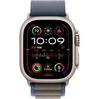 Apple Watch Ultra 2 smartwatch Blauw/zwart, Titanium, 49 mm, Alpine-bandje (Small), GPS + Cellular