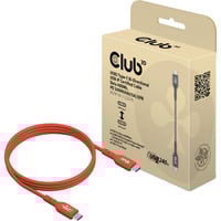 Club 3D USB-C 2.0 > USB-C 2.0 Bi-Directional USB-IF Certified kabel Oranje, 1 meter, 480 Mb, 240 W (48V/5A)
