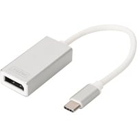 Digitus DA-70844 USB-C > DisplayPort adapter Wit/zilver, 0,2 meter