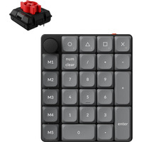 Keychron K0 Max QMK gaming numpad Zwart/grijs, Milk POM Switch Red, RGB leds, Hot-swappable, Bluetooth, 2.4GHz