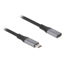 DeLOCK USB-C verlengkabel 40 Gbps, PD 3.1, 240 W, 2 meter Zwart/grijs