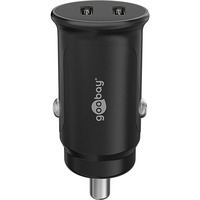 goobay 30W Dual USB-C PD autolader Zwart, 2x USB-C