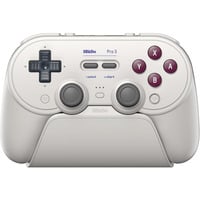 8BitDo Pro 3 Bluetooth Gamepad Lichtgrijs/rood, Switch 1 & 2, PC, Android, 2.4 GHz / Bluetooth / USB