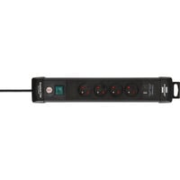 Brennenstuhl Premium-Line 4-voudige stekkerdoos met usb Zwart, 4x stekker, 1x USB-C, 1x USB-A