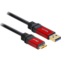 DeLOCK USB-A 3.0 > Micro-USB-B 3.0 kabel Zwart/rood, 2 meter