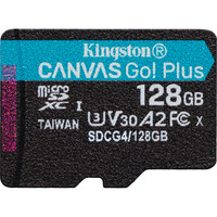 Kingston Canvas Go! Plus microSDXC 128 GB geheugenkaart Zwart, Class 10, UHS-I U3, V30, A2